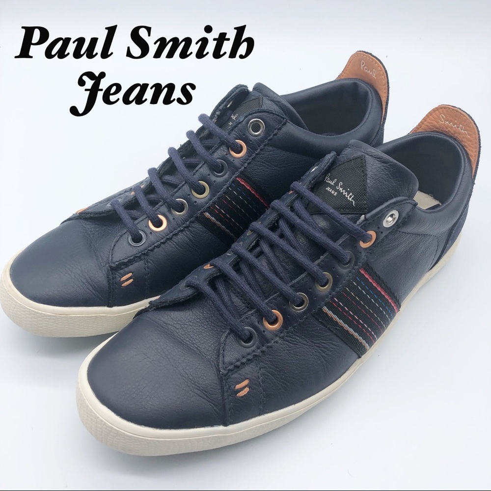Paul Smith Navy Leather Blue Sneaker  US 7